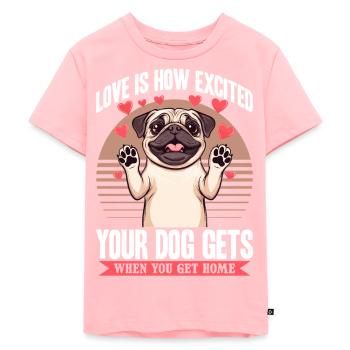 Cute Pug Dog Owner - Kids Premium Organic T-Shirt - rose - Front - AI Model Kid Female (0cm)