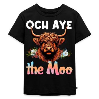 Scottish Highland Cow Scotland Farm - Kids Premium Organic T-Shirt - black - Front - Mikhail (115cm)