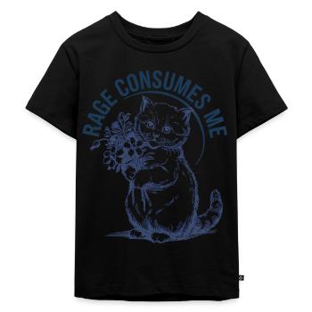 Rage Consumes Me Cat - Kids Premium Organic T-Shirt - black - Front - Mikhail (115cm)