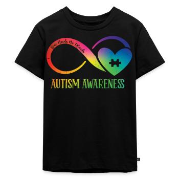 Autisme - Kinderen Premium Bio T-shirt - zwart - Voor - Mikhail (115cm)