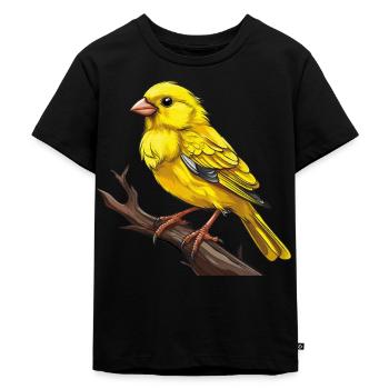 VOGEL KANARIE VOGEL - Kinderen Premium Bio T-shirt - zwart - Voor - Mikhail (115cm)