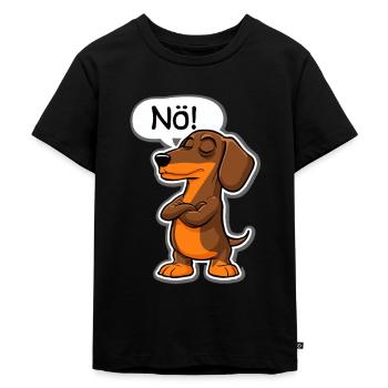Dackel Nö – Charmanter Ausdruck für Dackel - Kinder Premium Bio T-Shirt - Schwarz - Vorne - Mikhail (115cm)