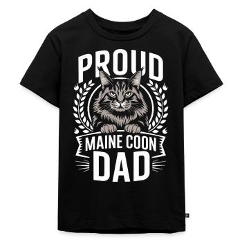 Stolzer Maine Coon Papa Katze Liebhaber Design - Kinder Premium Bio T-Shirt - Schwarz - Vorne - Mikhail (115cm)