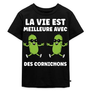 Humour Cornichon - T-shirt Premium bio Enfant - noir - Devant - Mikhail (115cm)