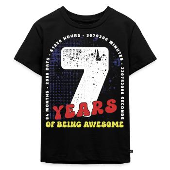 7 Jahre Geburtstag Monate Tage Stunden Minuten - Kinder Premium Bio T-Shirt - Schwarz - Vorne - Mikhail (115cm)