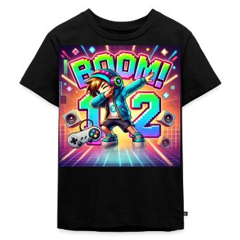 Gamer Dab 12 – Chemise d’anniversaire parfaite - T-shirt Premium bio Enfant - noir - Devant - Mikhail (115cm)