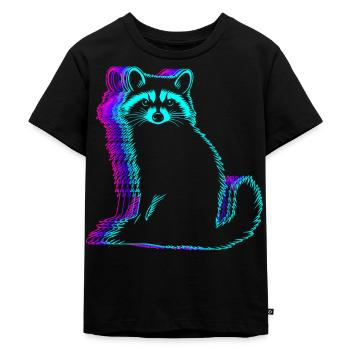 raton laveur rétro Possum Street Cat Vaporwave - T-shirt Premium bio Enfant - noir - Devant - Mikhail (115cm)