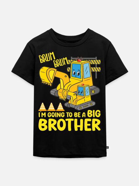 Gravemaskine Barn Klar Til At Blive Storebror - Premium økologisk T-shirt til børn - sort