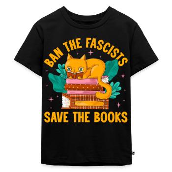 interdire les fascistes sauver les livres Conception d’un livre - T-shirt Premium bio Enfant - noir - Devant - Mikhail (115cm)