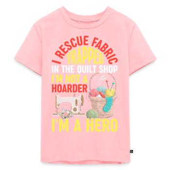 Drôle de couture et de courtepointe T-Shirt Quilter - T-shirt Premium bio Enfant - rose - Devant - AI Model Kid Female (0cm)