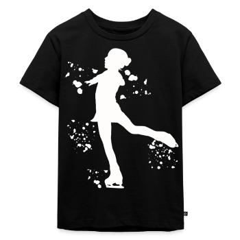 Eiskunstläufer Schlittschuhlaufen Eiskunstlauf - Kinder Premium Bio T-Shirt - Schwarz - Vorne - Mikhail (115cm)