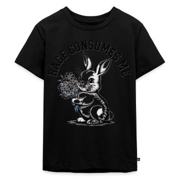 Rage Consumes Me Kaninchen - Kinder Premium Bio T-Shirt - Schwarz - Vorne - Mikhail (115cm)