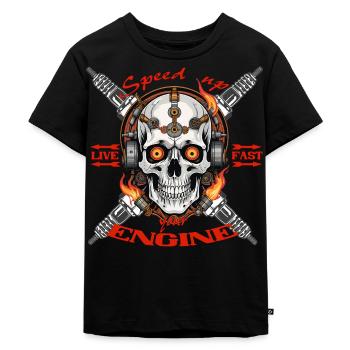 speed up - Kids Premium Organic T-Shirt - black - Front - Mikhail (115cm)