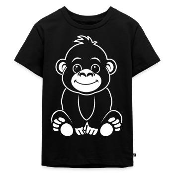 Gorilla - Kinder Premium Bio T-Shirt - Schwarz - Vorne - Mikhail (115cm)