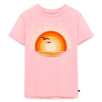I'm fleeing to Virginia Beach - Kids Premium Organic T-Shirt - rose - Front - AI Model Kid Female (0cm)
