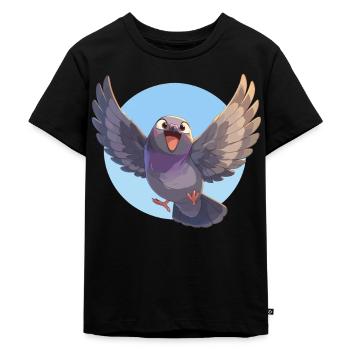 Tauben Taube - Kinder Premium Bio T-Shirt - Schwarz - Vorne - Mikhail (115cm)