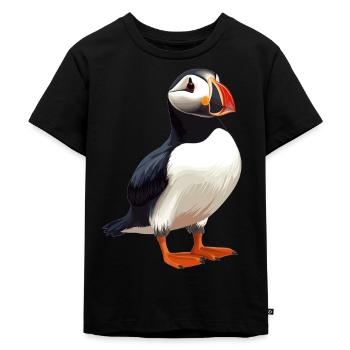 Papageientaucher - Kinder Premium Bio T-Shirt - Schwarz - Vorne - Mikhail (115cm)
