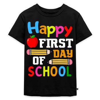 Erster Schultag Schulstart Einschulung - Kinder Premium Bio T-Shirt - Schwarz - Vorne - Mikhail (115cm)