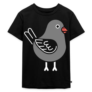 Taube - Kinder Premium Bio T-Shirt - Schwarz - Vorne - Mikhail (115cm)