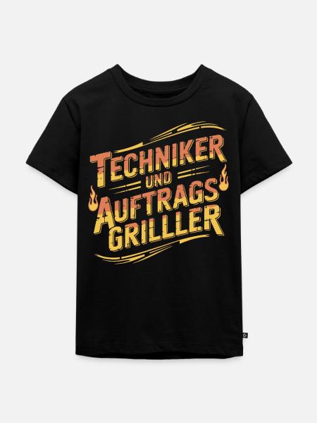 Techniker und Auftragsgriller - Kinder Premium Bio T-Shirt - Schwarz