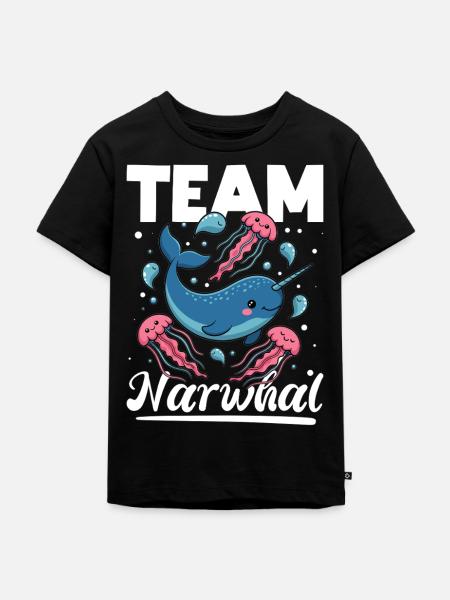 Narwhal Chibi Kawaii - Kinder Premium Bio T-Shirt - Schwarz