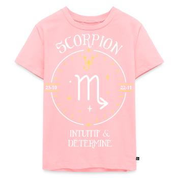 Du signe du Scorpion - Intuitif et déterminé - T-shirt Premium bio Enfant - rose - Devant - AI Model Kid Female (0cm)