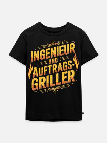 Ingenieur und Auftragsgriller - Kinder Premium Bio T-Shirt - Schwarz
