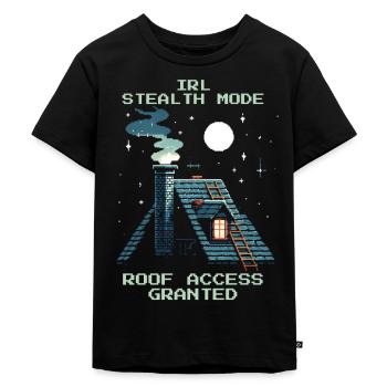Schornsteinfeger Stealth Dach Zugang Retro Pixel - Kinder Premium Bio T-Shirt - Schwarz - Vorne - Mikhail (115cm)
