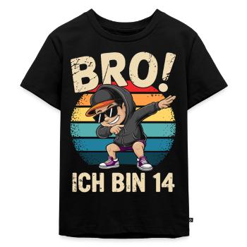 14. Geburtstag Junge Mädchen 14 Jahre 2011 - Kinder Premium Bio T-Shirt - Schwarz - Vorne - Mikhail (115cm)