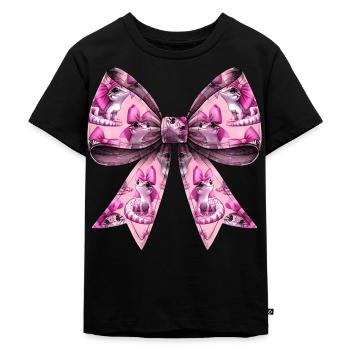 Coquette noeud à crête gecko lézard motif maman fille - T-shirt Premium bio Enfant - noir - Devant - Mikhail (115cm)
