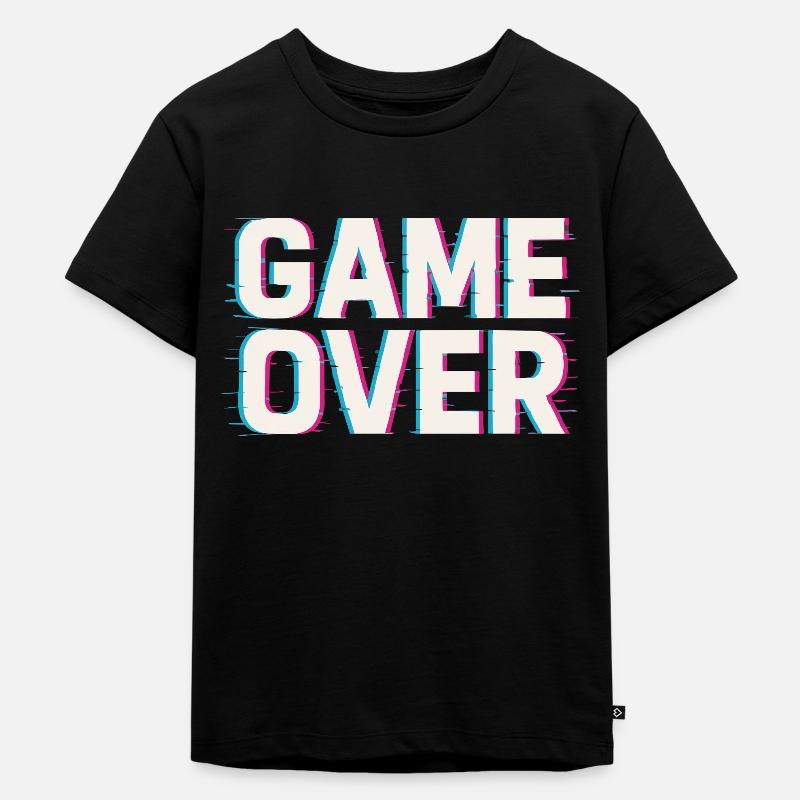 Game Over – Glitch Effect - Kids Premium Organic T-Shirt - black