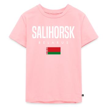 Salihorsk, Belarus, Belarus - Kids Premium Organic T-Shirt - rose - Front - AI Model Kid Female (0cm)