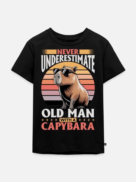Funny Capybara - Kinder Premium Bio T-Shirt - Schwarz