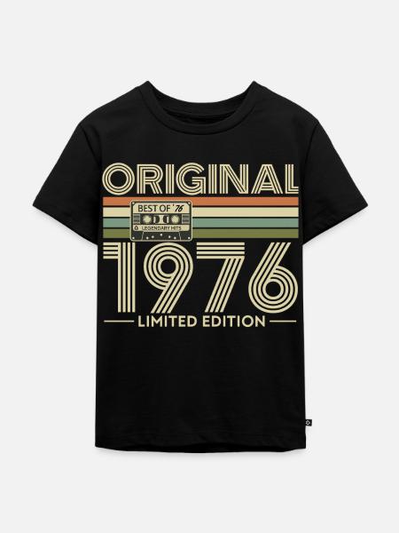 1976 - Kinder Premium Bio T-Shirt - Schwarz