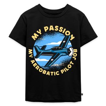 Aerobatic Pilot My Passion My Aerobatic Maneuvers - Kinder Premium Bio T-Shirt - Schwarz - Vorne - Mikhail (115cm)