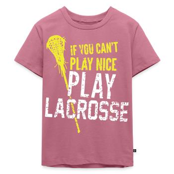 Play Lacrosse - Kids Premium Organic T-Shirt - mauve - Front - Hailey (125cm)