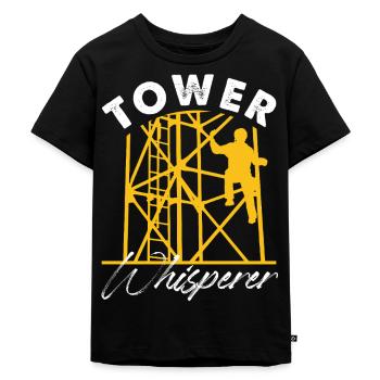 Tower Whisperer Telecommunication Service Tower - Kinder Premium Bio T-Shirt - Schwarz - Vorne - Mikhail (115cm)
