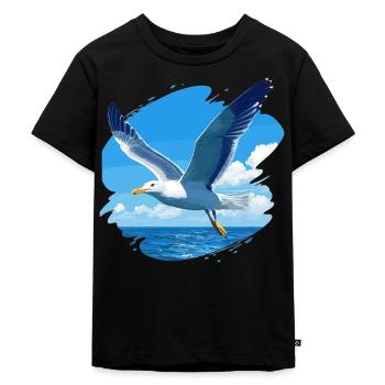 Möwen Möwe - Kinder Premium Bio T-Shirt - Schwarz - Vorne - Mikhail (115cm)