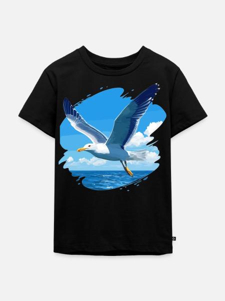 Möwen Möwe - Kinder Premium Bio T-Shirt - Schwarz
