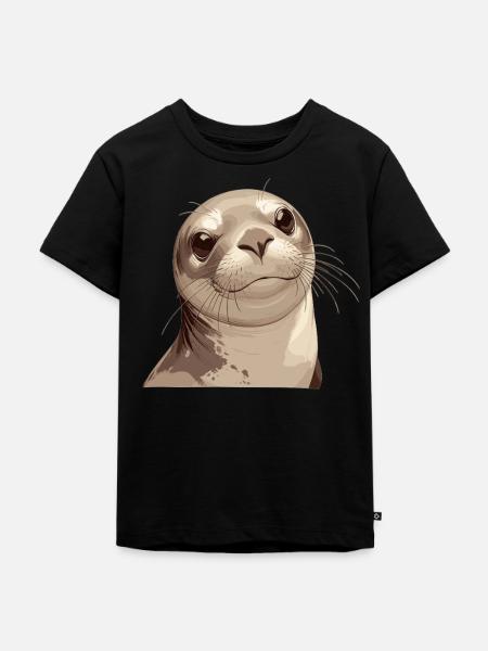 Robben Robbe - Kinder Premium Bio T-Shirt - Schwarz