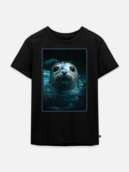 Robben Robbe - Kinder Premium Bio T-Shirt - Schwarz