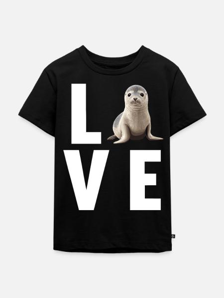 Robben Robbe - Kinder Premium Bio T-Shirt - Schwarz