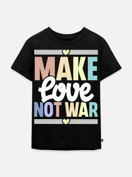 Make Love Not War - Kinder Premium Bio T-Shirt - Schwarz