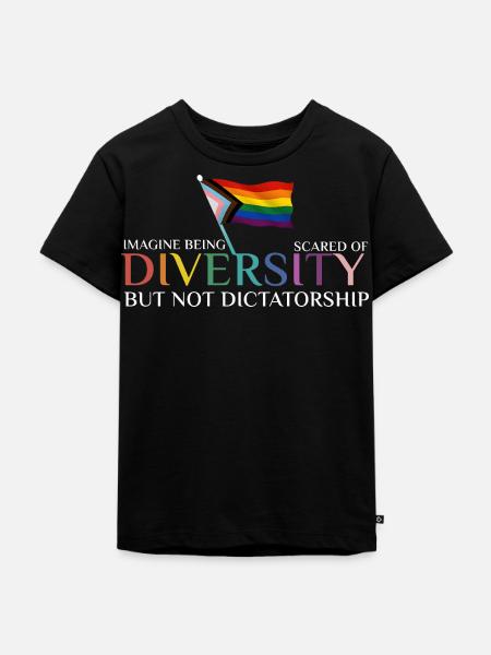Bunte Regenbogenfahne Diversität - Kinder Premium Bio T-Shirt - Schwarz