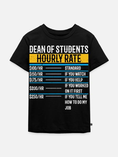Lustiger Dekan der Studenten Stundensatz - Kinder Premium Bio T-Shirt - Schwarz