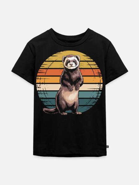 Frettchen - Kinder Premium Bio T-Shirt - Schwarz