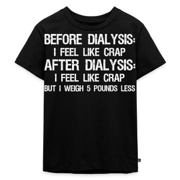 Vor der Dialyse und nach der Dialyse Eine Dialyse - Kinder Premium Bio T-Shirt - Schwarz - Vorne - Mikhail (115cm)