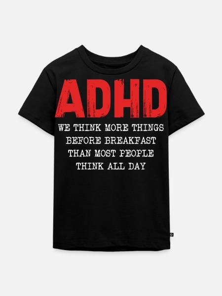 ADHD Gedankenkaskade Morgens - Kinder Premium Bio T-Shirt - Schwarz