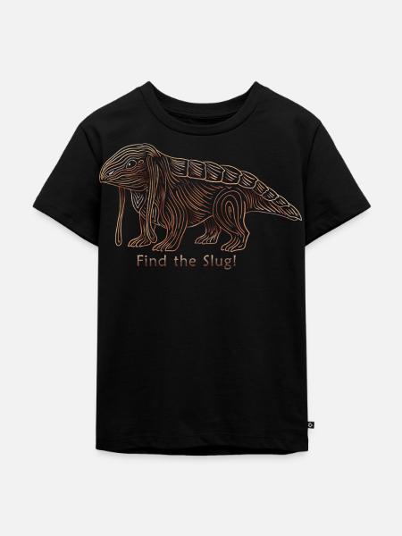 Satisfactory - „Find the Slug!“ - Kinder Premium Bio T-Shirt - Schwarz