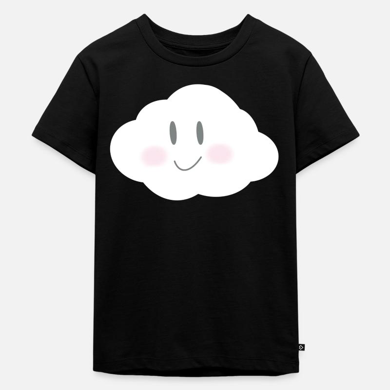 Smiling Cloud Cartoon-Kinder - Kinder Premium Bio T-Shirt - Schwarz